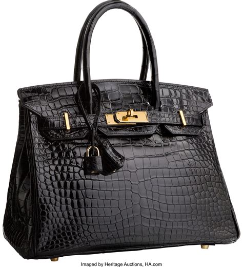 Hermes black crocodile bag